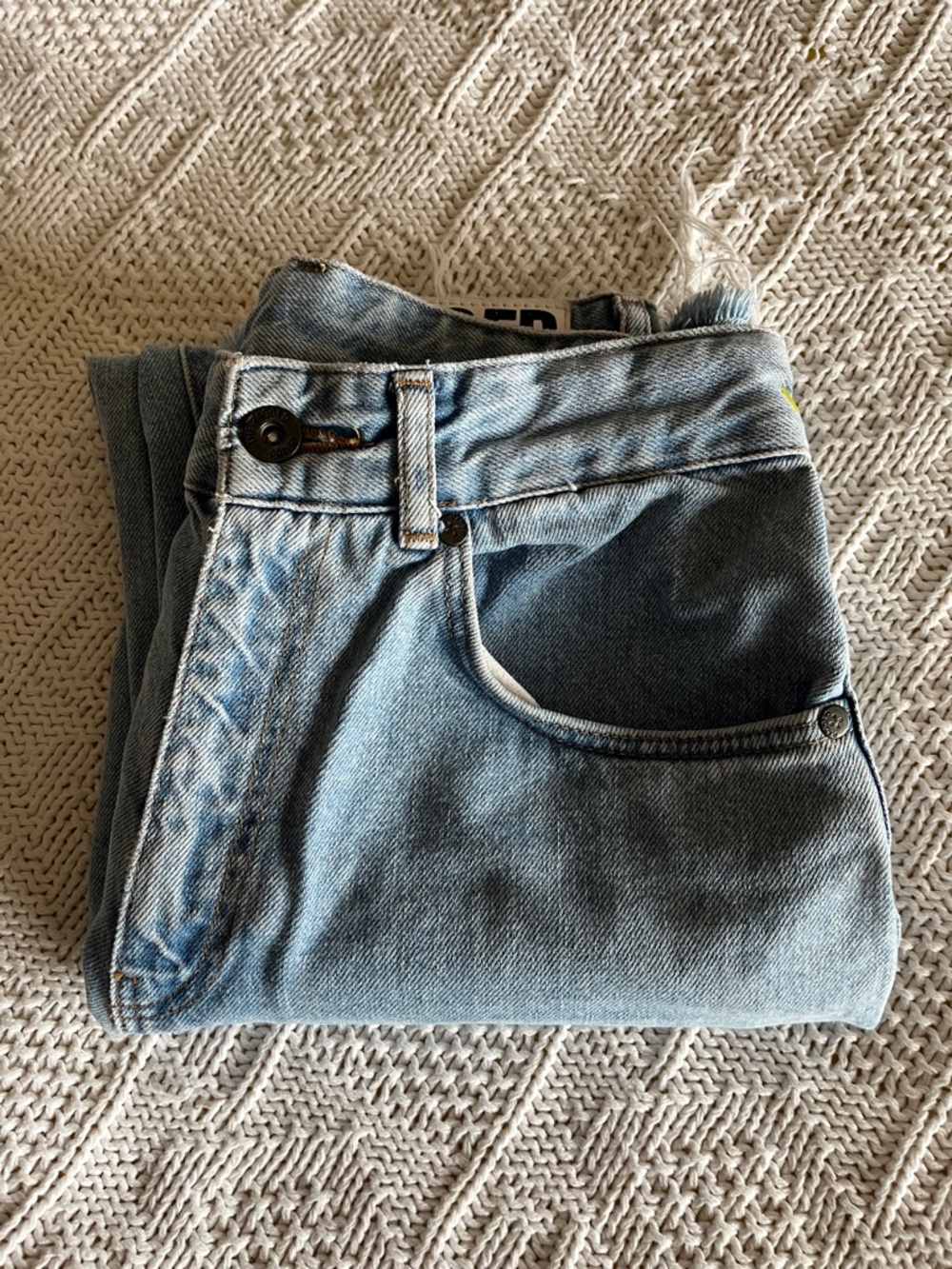 The Ragged Priest Light Blue Jeans Raw Hem Sz 28 - Picture 12 of 12